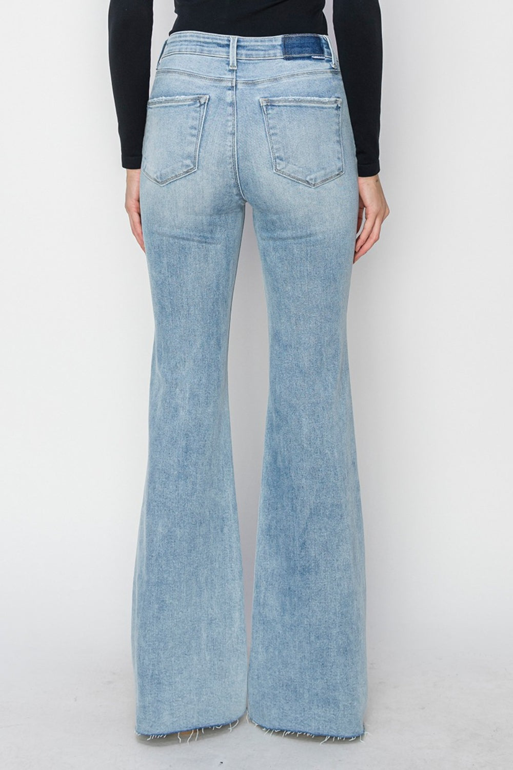 bootcut raw cut hem jeans