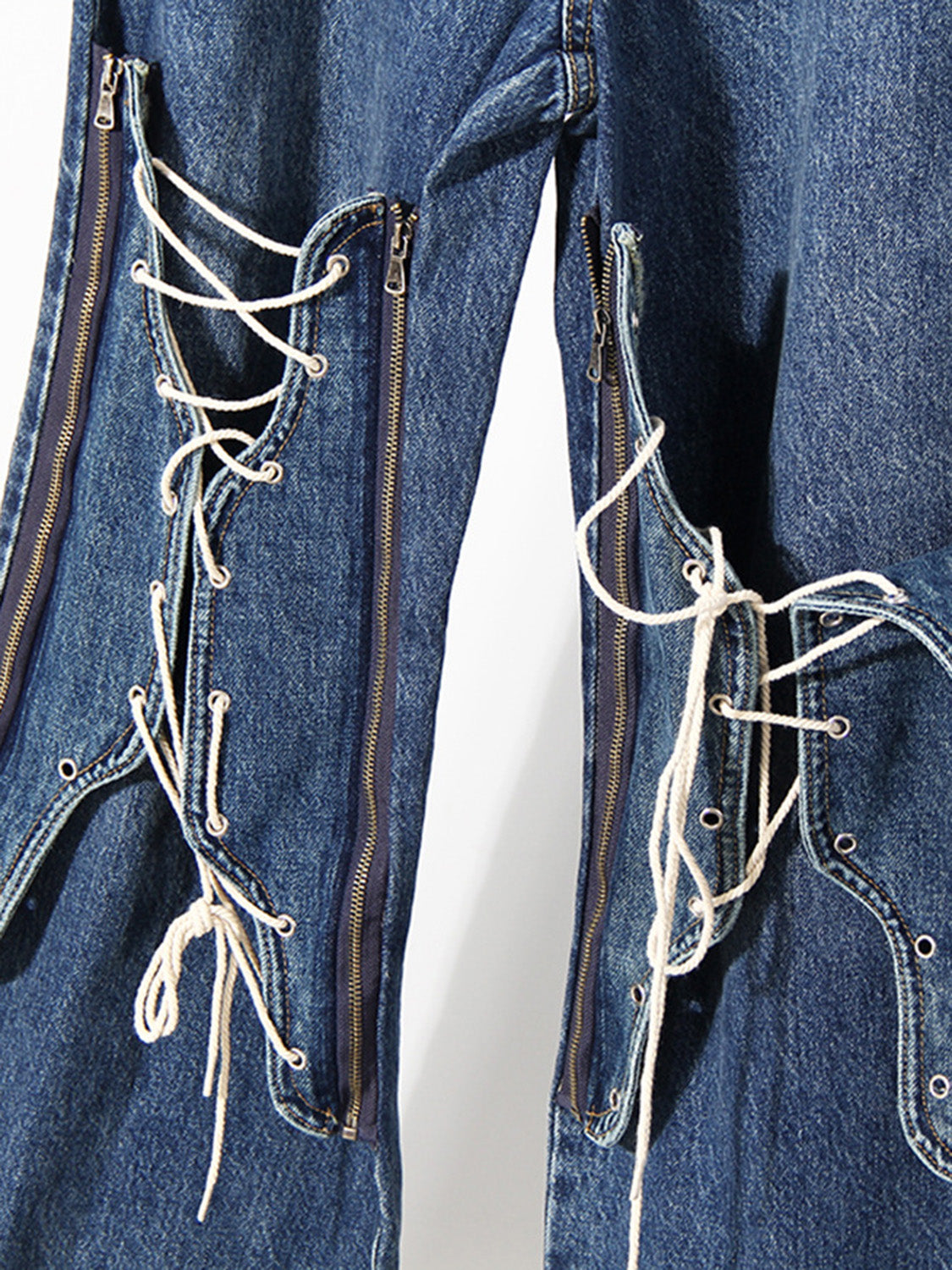 lace up tie bootcut jeans